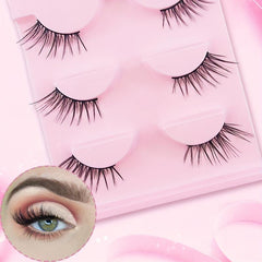 3 Pairs Cat Eye Lashes Natural Curling False Eyelashes