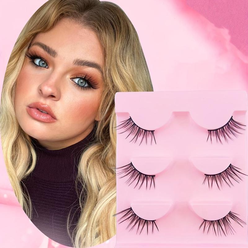 3 Pairs Cat Eye Lashes Natural Curling False Eyelashes