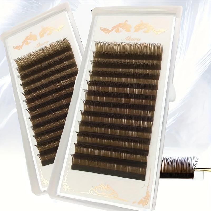 Brown Individual Lashes Colored Soft Natural Lightweight False Eyelashes