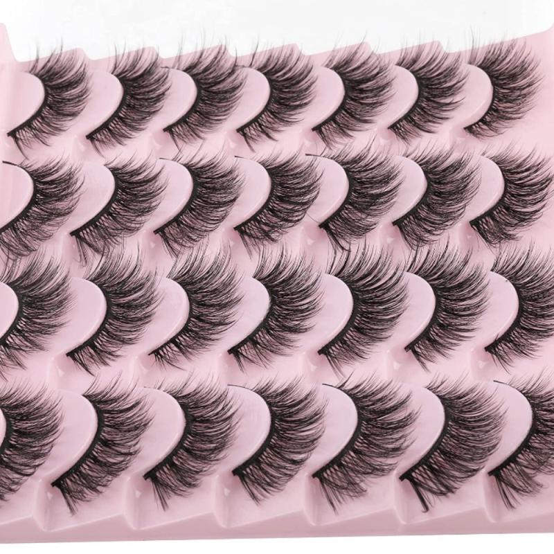 Natural Looking Fluffy 3D Faux Mink Cat Eye Lashes - Wispy Look