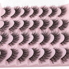 Natural Looking Fluffy 3D Faux Mink Cat Eye Lashes - Wispy Look