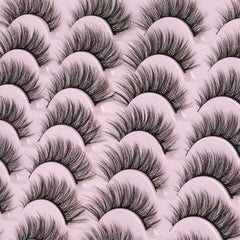 Natural Looking Fluffy 3D Faux Mink Cat Eye Lashes - Wispy Look