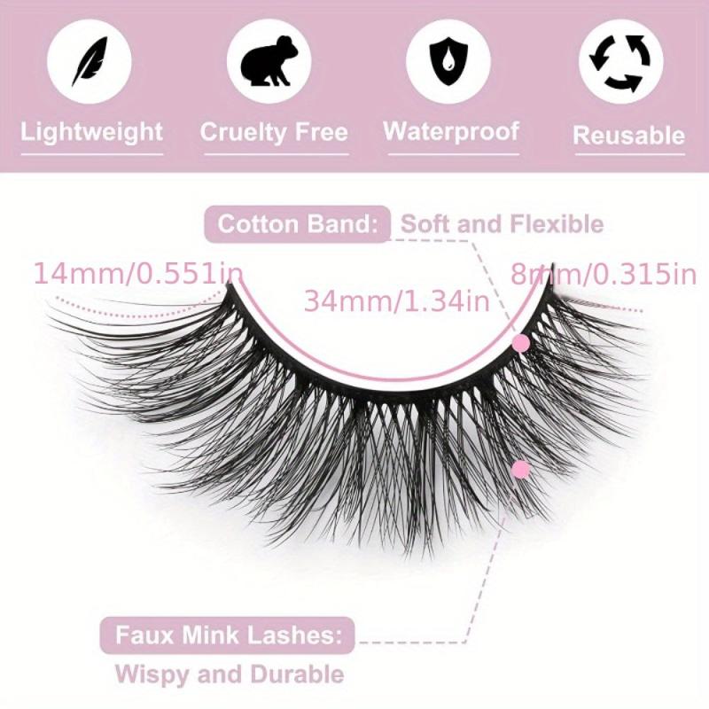 Natural Looking Fluffy 3D Faux Mink Cat Eye Lashes - Wispy Look