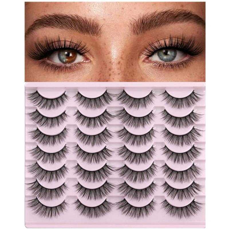 Natural Looking Fluffy 3D Faux Mink Cat Eye Lashes - Wispy Look