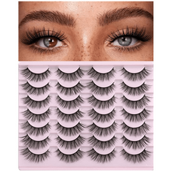 Natural Looking Fluffy 3D Faux Mink Cat Eye Lashes - Wispy Look