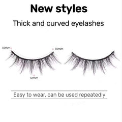 Natural Slender False Eyelashes Reusable Wispy Extension Makeup Tool