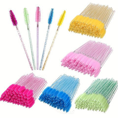 100pcs Crystal Mascara Wands Eyelash Brushes with Case