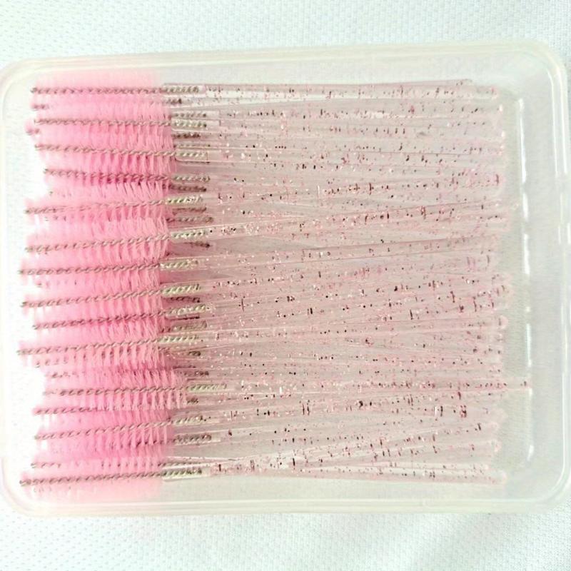 100pcs Crystal Mascara Wands Eyelash Brushes with Case