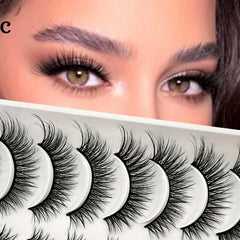 10 Pairs Fluffy Natural False Eyelashes Makeup Faux Mink Lashes