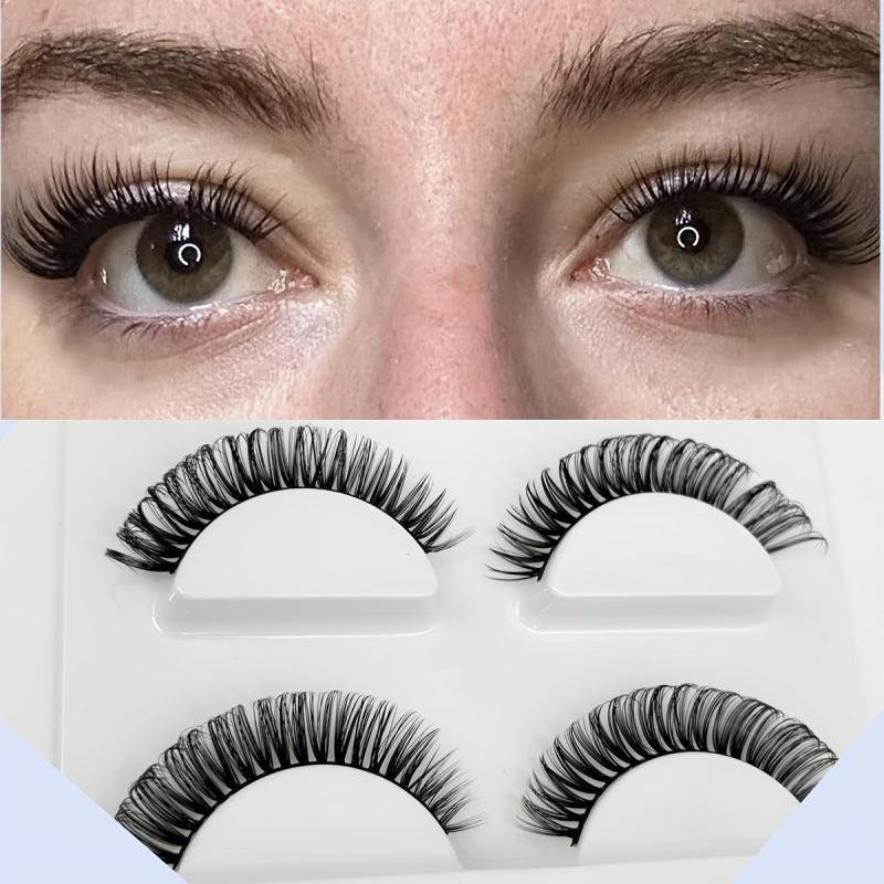 3 Pairs False Eyelashes 6 10mm Length D Curling Natural Fluffy Faux Mink Lashes