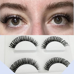 3 Pairs False Eyelashes 6 10mm Length D Curling Natural Fluffy Faux Mink Lashes
