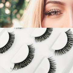 3 Pairs False Eyelashes 6 10mm Length D Curling Natural Fluffy Faux Mink Lashes