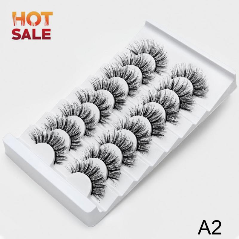 8 Pairs 3D Mink False Eyelashes Fluffy Wispy Lashes Faux Mink Natural Look