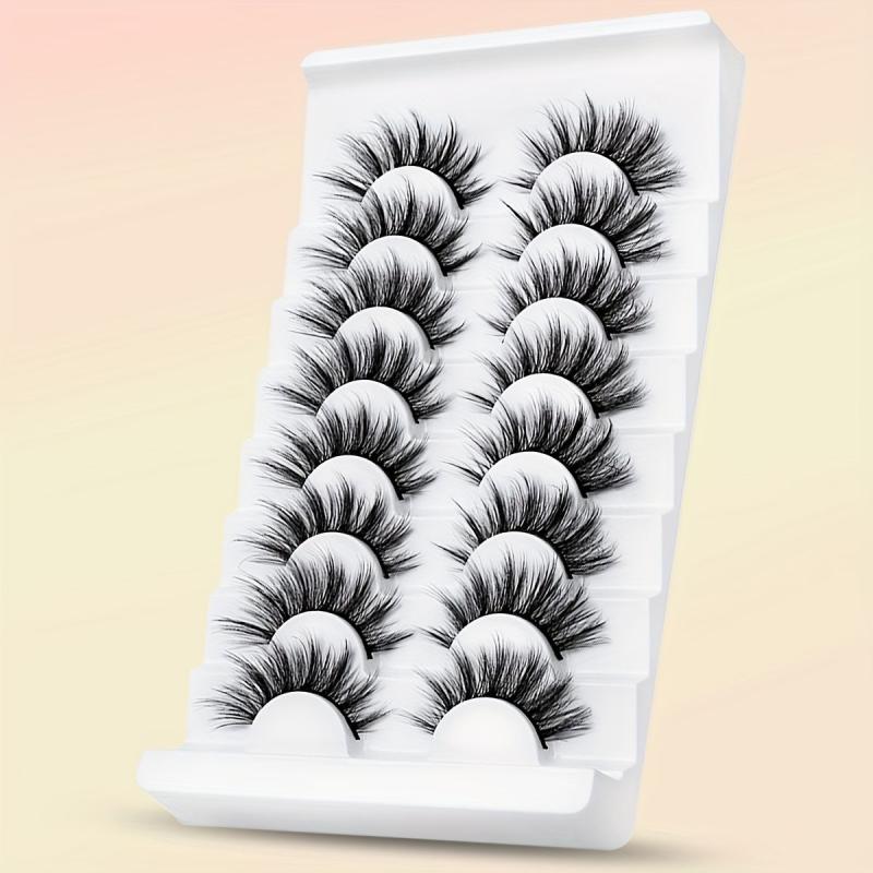 8 Pairs 3D Mink False Eyelashes Fluffy Wispy Lashes Faux Mink Natural Look