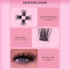 144Pcs Cluster Eyelashes 0.07 D Curl Mix 9-16mm Volume False Eyelash Extension