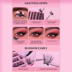 144Pcs Cluster Eyelashes 0.07 D Curl Mix 9-16mm Volume False Eyelash Extension