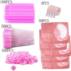 Eyelash Extension Supplies Set Lashes Micro Brush Tape Glue Ring Eye Pad