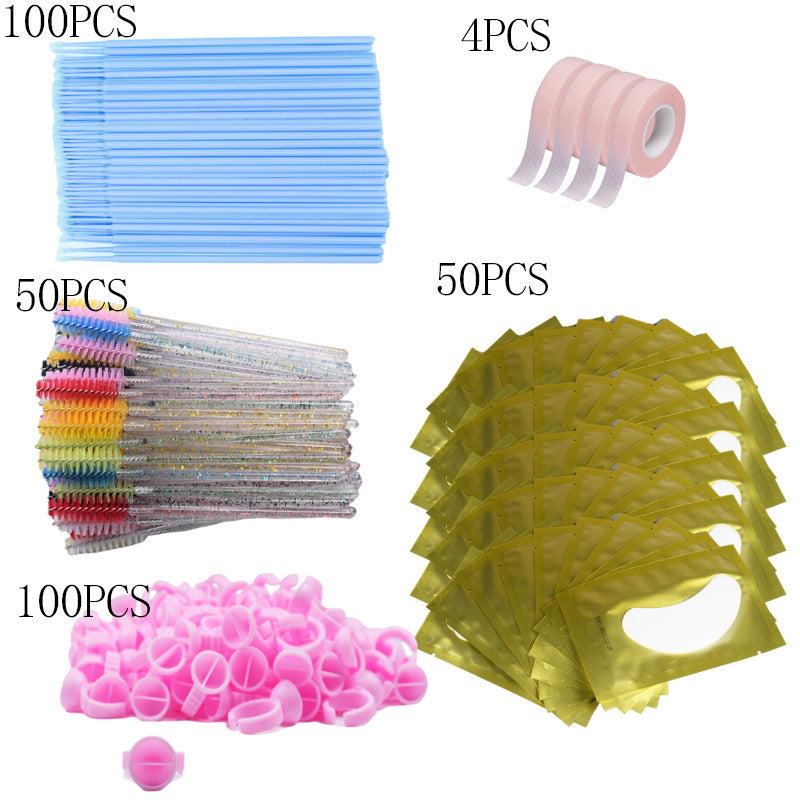 Eyelash Extension Supplies Set Lashes Micro Brush Tape Glue Ring Eye Pad