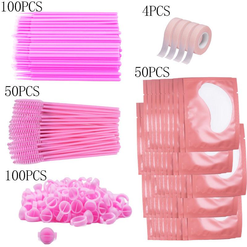 Eyelash Extension Supplies Set Lashes Micro Brush Tape Glue Ring Eye Pad