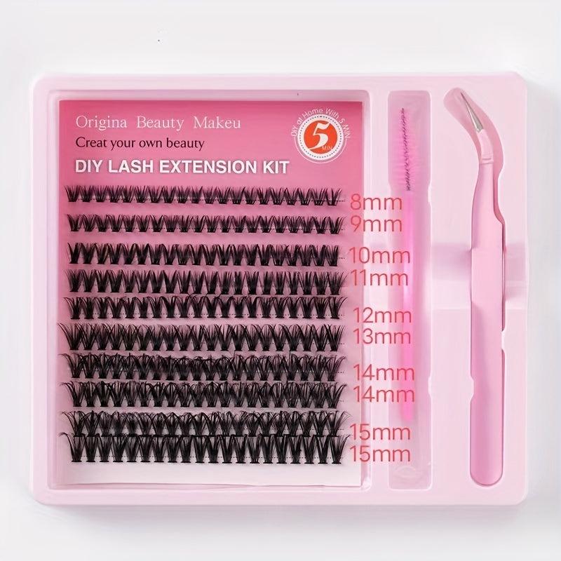 10 Rows 200 Clusters Lashes 3D Effect Eyelashes Set Natural Soft