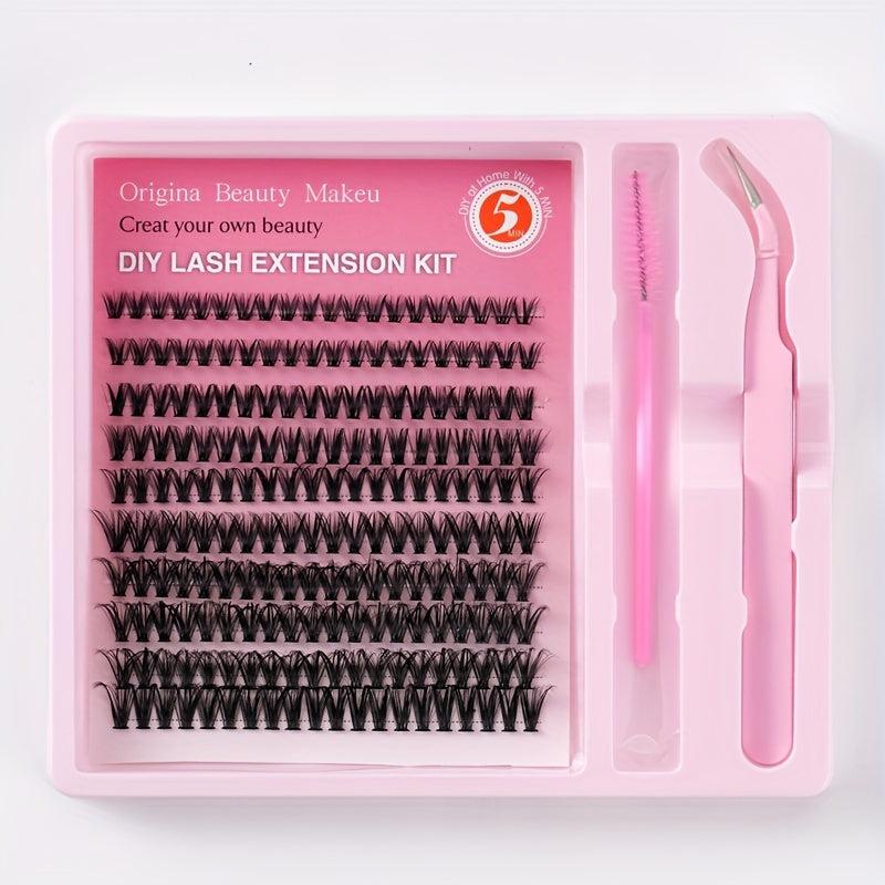 10 Rows 200 Clusters Lashes 3D Effect Eyelashes Set Natural Soft