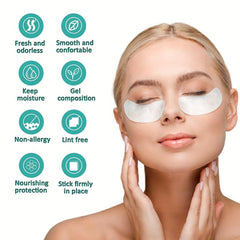 50 Pairs Under Eye Pads & 10Pcs Lash Brush Wands Beauty Tool