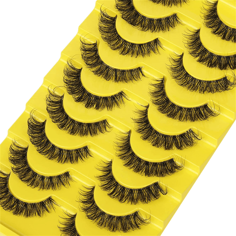 10 Pairs Faux Mink False Eyelashes Dramatic Fluffy Natural Long Makeup