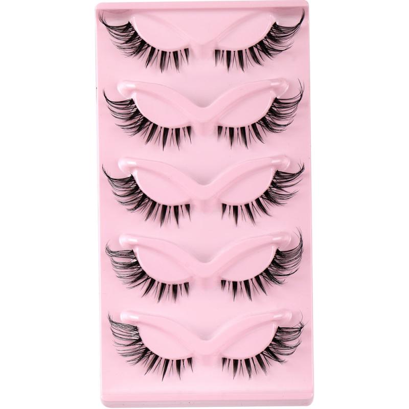 5 Pairs 3D Winged End Eye Elongated Eyelashes Cat Eye False Eyelashes