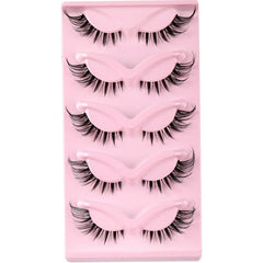 5 Pairs 3D Winged End Eye Elongated Eyelashes Cat Eye False Eyelashes