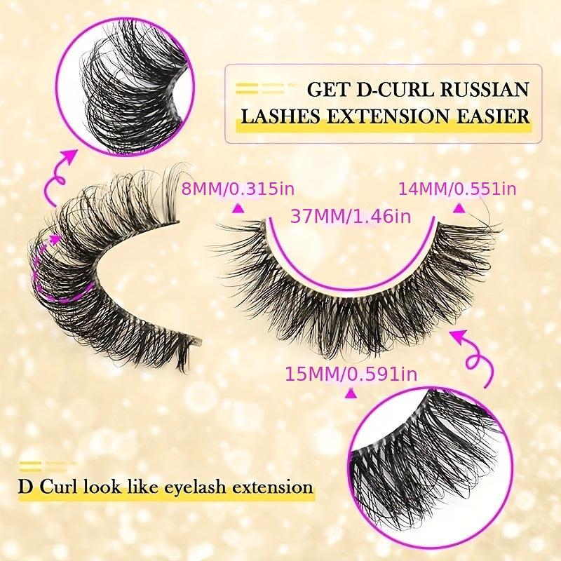 10 Pairs Faux Mink Eyelashes Natural Look Thick Simulated Lashes