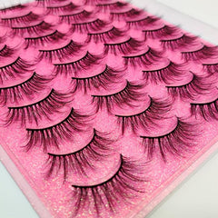 20 Pairs Faux Mink Eyelashes Kit with Adhesive Clips - Longer Fuller Lashes