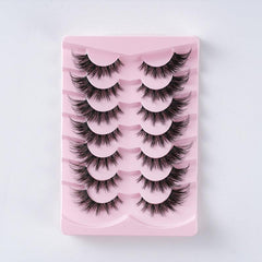 7 Pairs Cat Eye False Eyelashes Winged Thick Slanted Little Devil Style Lashes