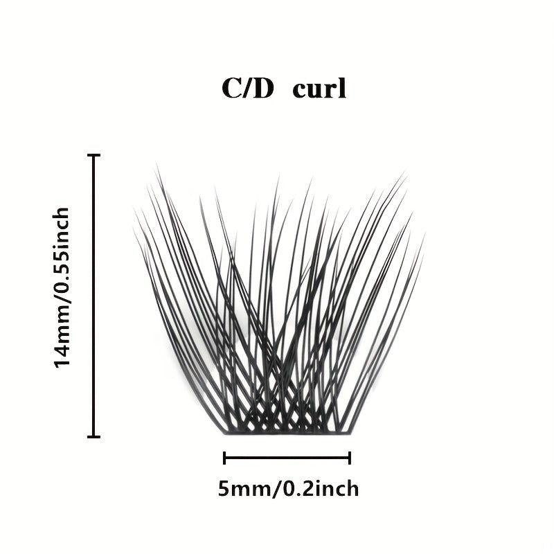 DIY Clusters Eyelash Dovetail Segmented Lashes 48pcs