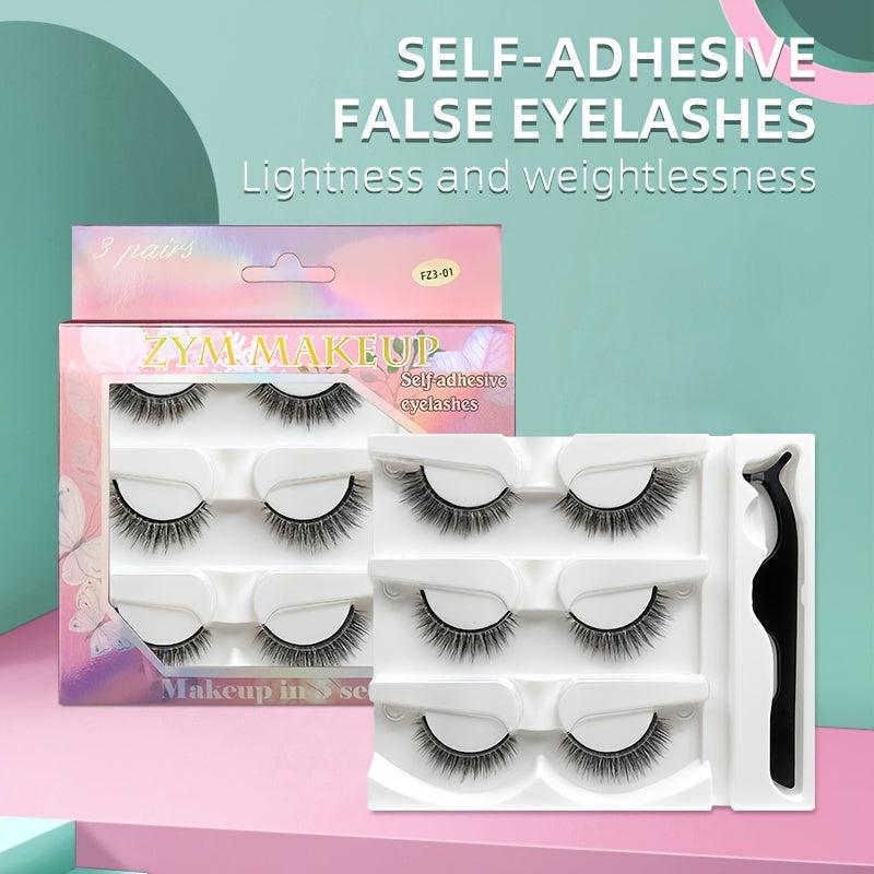 3 Pairs Long Lasting Reusable Faux Mink Lashes