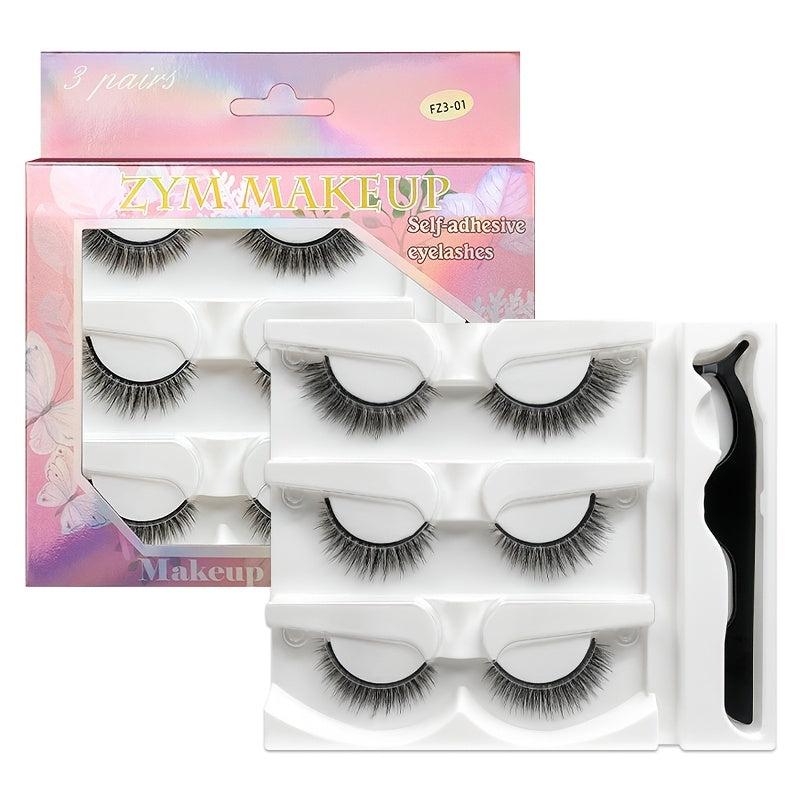 3 Pairs Long Lasting Reusable Faux Mink Lashes