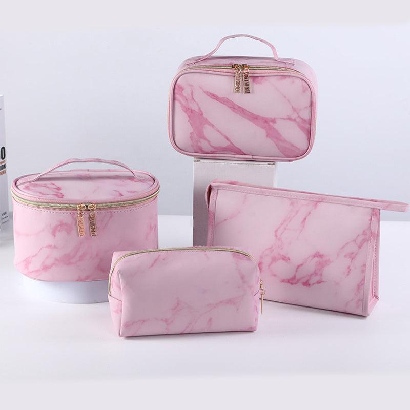 4pcs Marble Makeup Bag Waterproof Travel Cosmetic Organizer Toiletry Bag Pouch