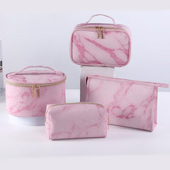 4pcs Marble Makeup Bag Waterproof Travel Cosmetic Organizer Toiletry Bag Pouch
