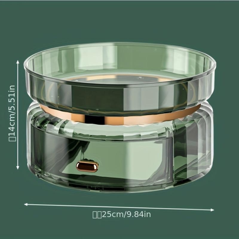Makeup Perfume Organizer with Drawer Rotating Cosmetic Storage Case
