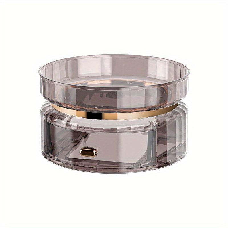 Makeup Perfume Organizer with Drawer Rotating Cosmetic Storage Case