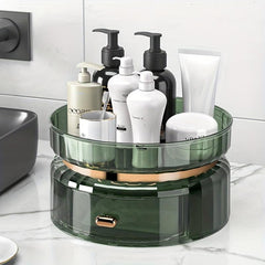 Makeup Perfume Organizer with Drawer Rotating Cosmetic Storage Case