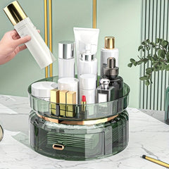 Makeup Perfume Organizer with Drawer Rotating Cosmetic Storage Case