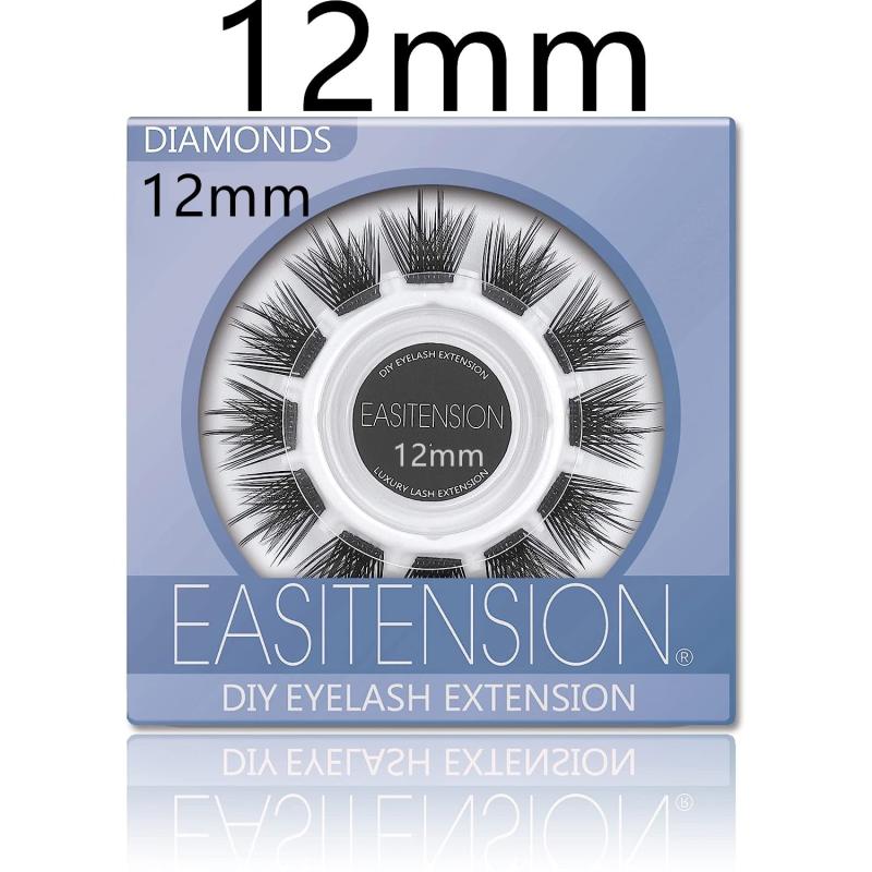 12-16mm Wispy DIY False Eyelash Extension D Curling Lash Clusters