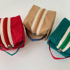 Portable Makeup Bag with Handle for Lipstick & Small Items Travel Cosmetic Pouch