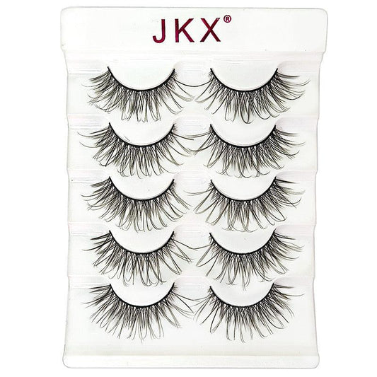 Faux Mink Eyelashes 5 Pairs Soft Reusable Light Volume Extensions