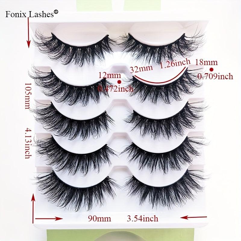 5 Pairs Mink Lashes Fluffy Cat Eye Lashes