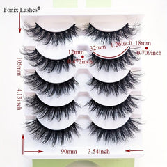 5 Pairs Mink Lashes Fluffy Cat Eye Lashes