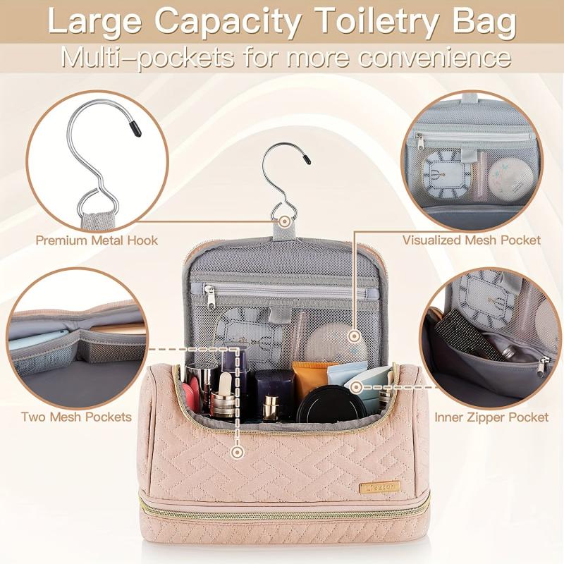 Large Hanging Toiletry Bag Double Space Travel Organizer