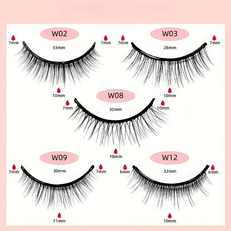 Reusable Self Adhesive Natural Cross False Eyelashes Waterproof Thick Lashes