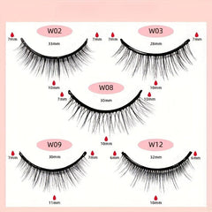 Reusable Self Adhesive Natural Cross False Eyelashes Waterproof Thick Lashes