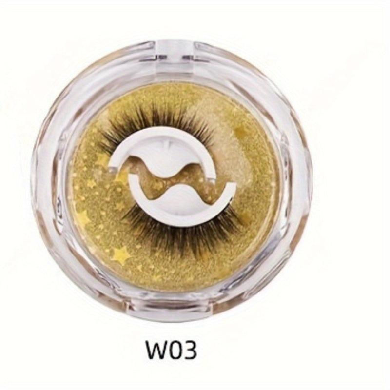 Reusable Self Adhesive Natural Cross False Eyelashes Waterproof Thick Lashes